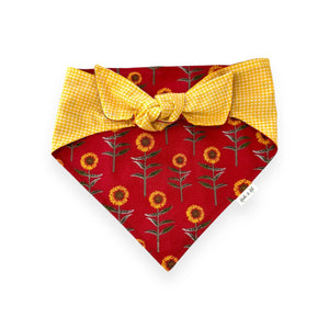 Sunflower Picking Tie On Bandana