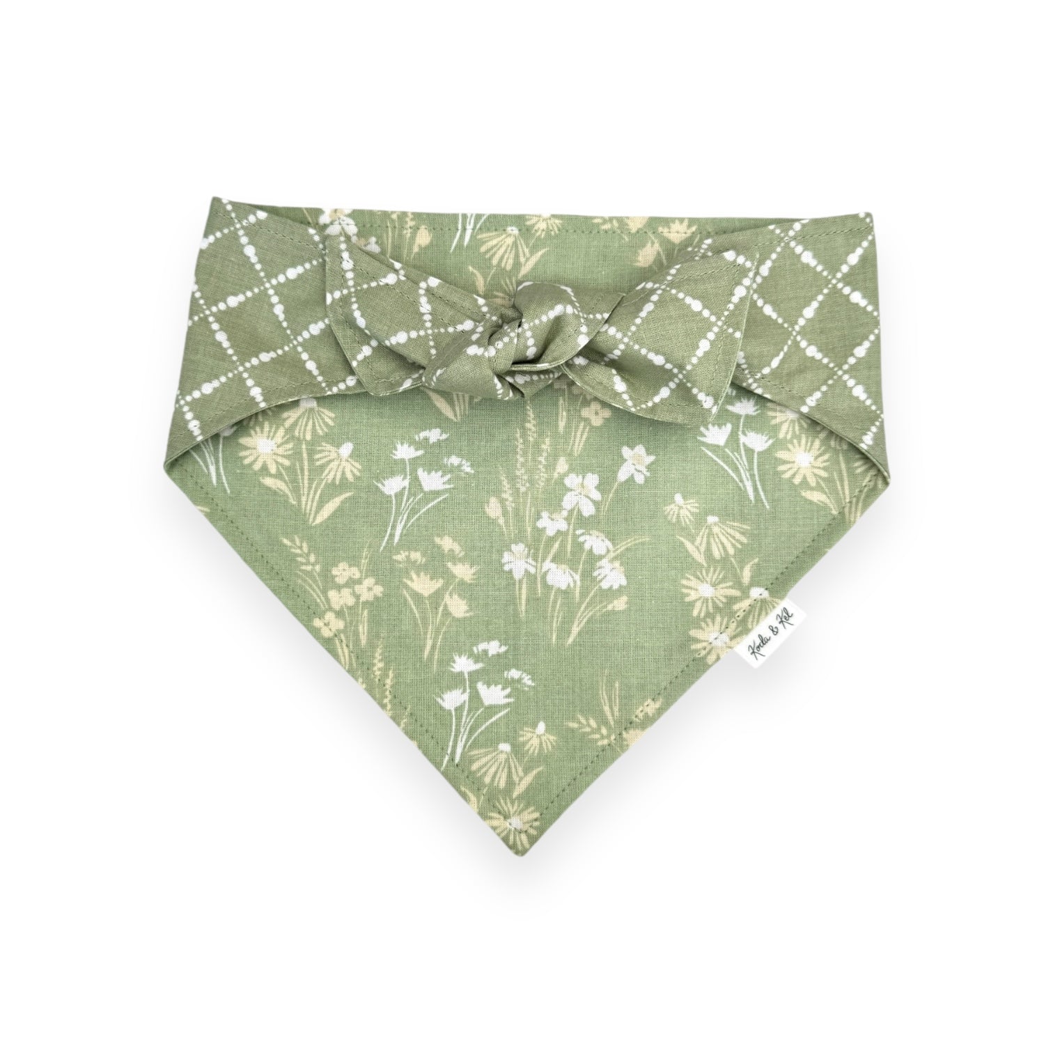 Sage Floral Tie On Bandana