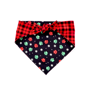 Paw Plaid Tie & Snap Bandana