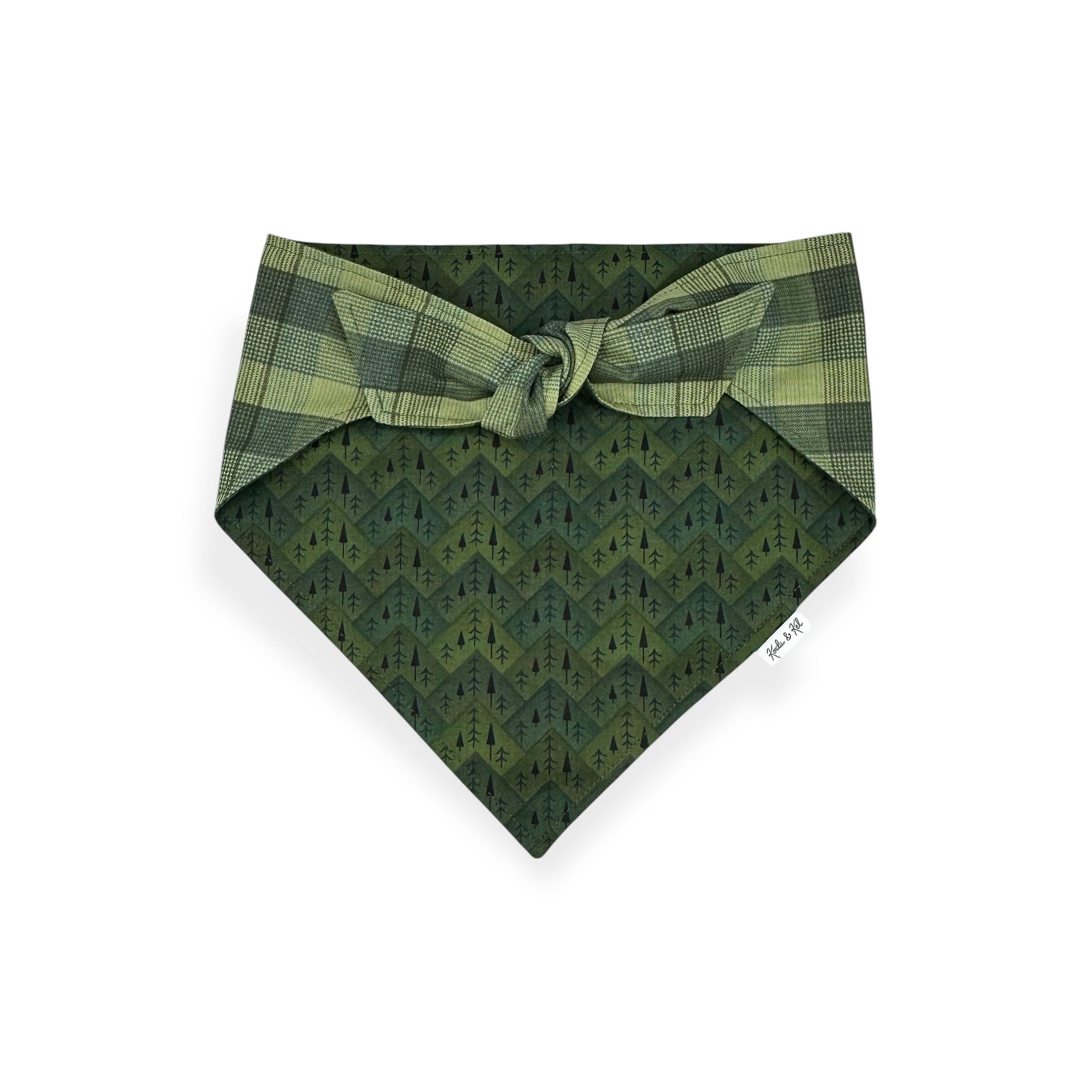 Forest Plaid Tie On Bandana