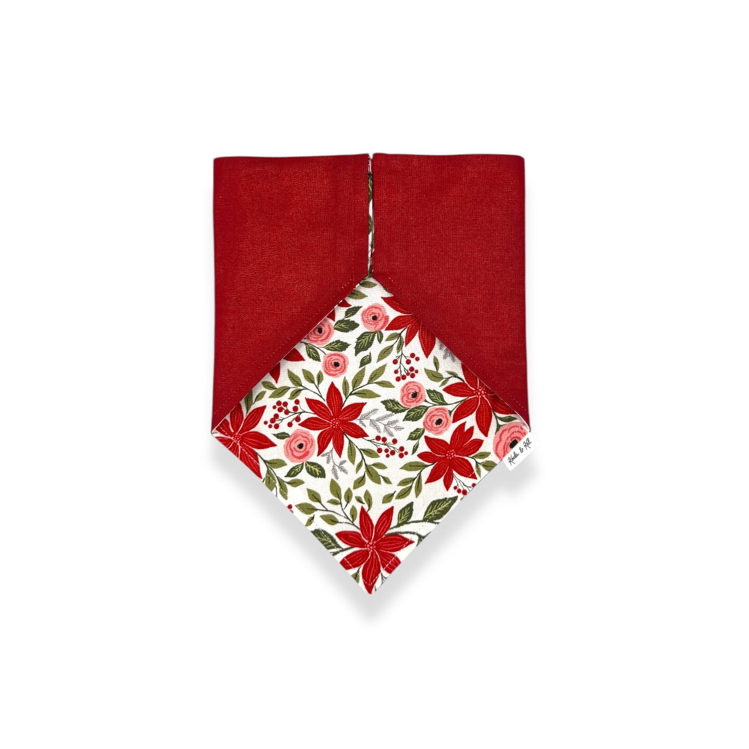 Poinsettia & Roses Slip On Bandana