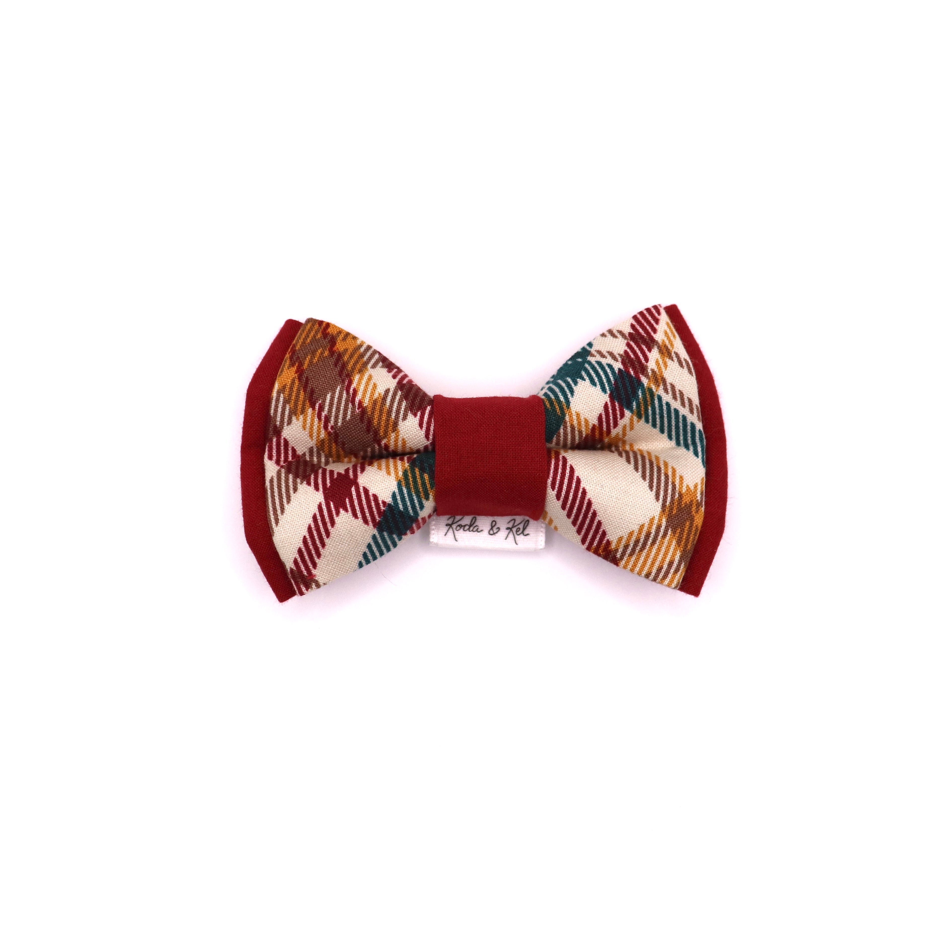 Gingerbread Plaid Bow Tie