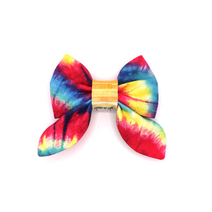 Rainbow Tie Dye Sailor Bow