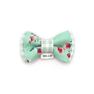 Mint Rose Bow Tie