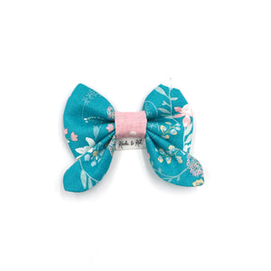 Wildflowers On Teal Sailor Bow